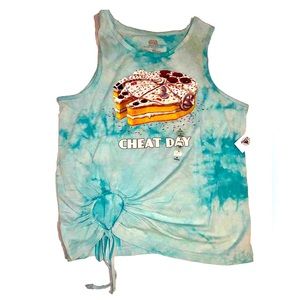 Star Wars Shirt Women’s Med Blue Tank Top Cheat Day Millennium Falcon Disney NWT